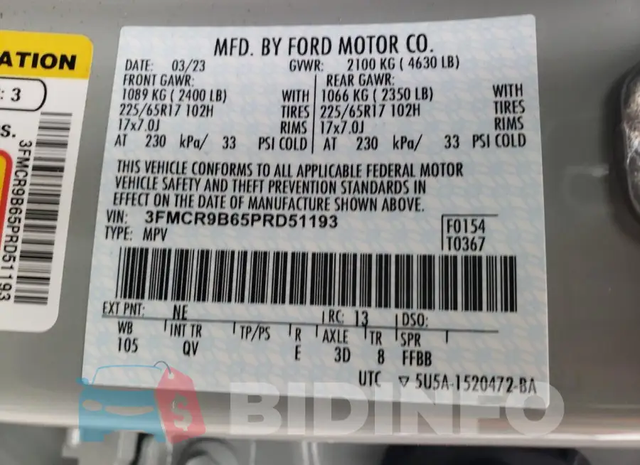 3FMCR9B65PRD51193 Photo# 13