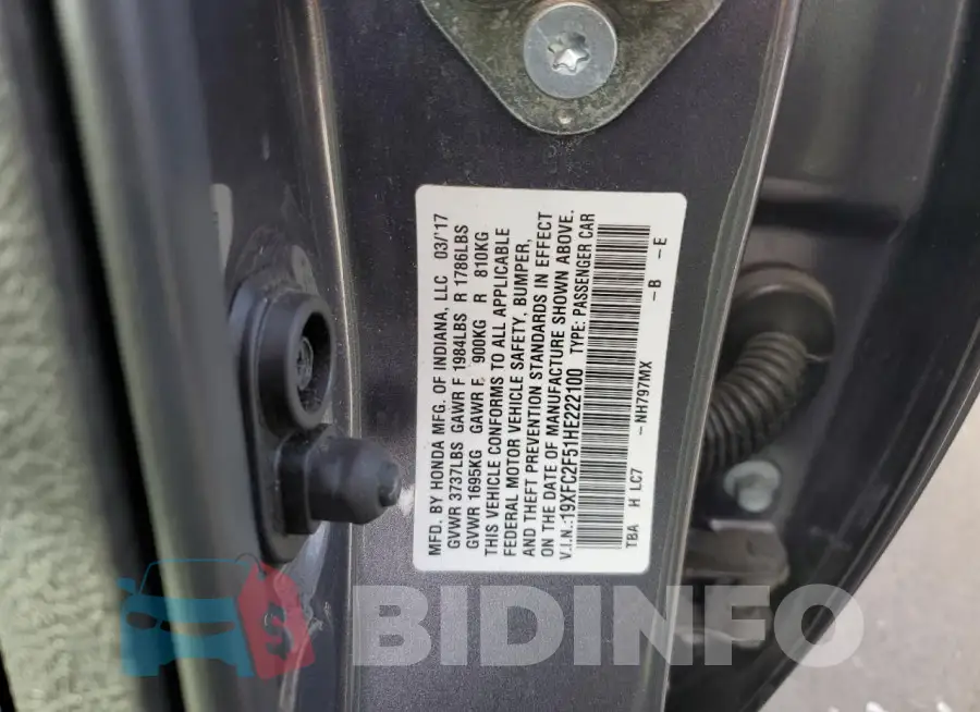 19XFC2F51HE222100 Photo# 12