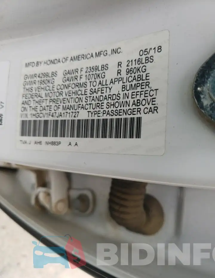 1HGCV1F47JA171727 Photo# 12
