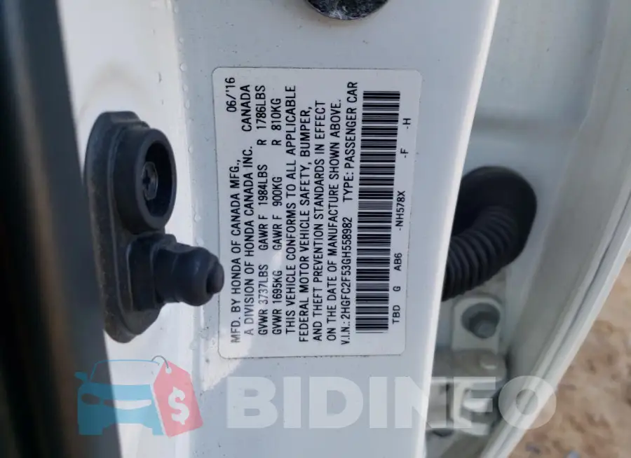 2HGFC2F53GH558982 Photo# 13