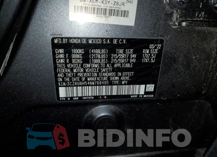 3CZRU6H54NM768495 Photo# 12