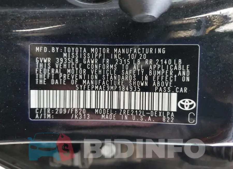 5YFEPMAE9MP184935 Photo# 13