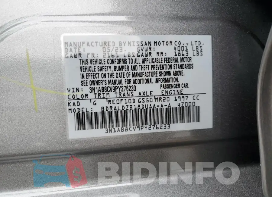 3N1AB8CV9PY276233 Photo# 12