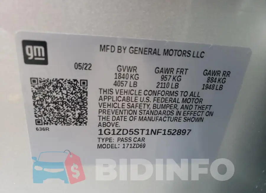 1G1ZD5ST1NF152897 Photo# 12