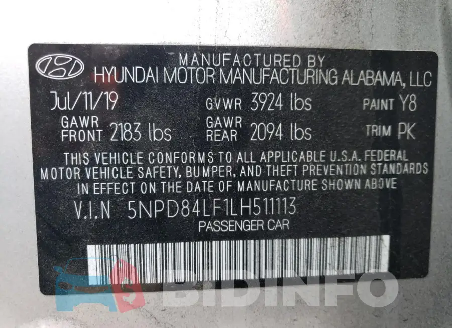 5NPD84LF1LH511113 Photo# 12