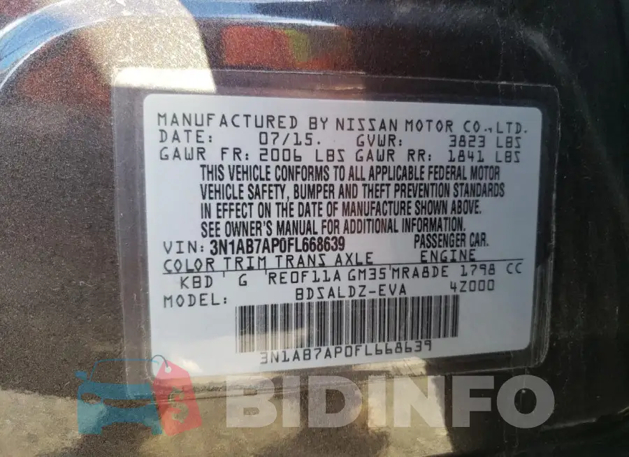 3N1AB7AP0FL668639 Photo# 12