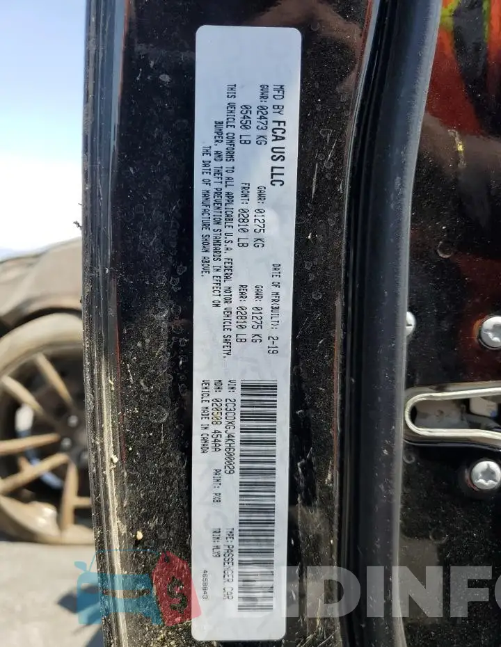 2C3CDXGJ4KH600029 Photo# 12