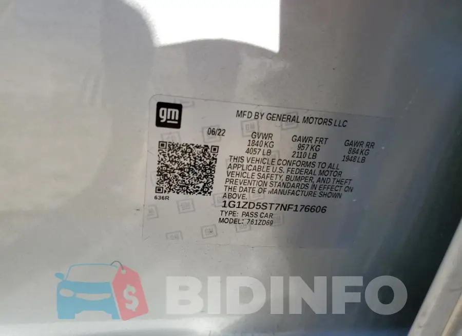 1G1ZD5ST7NF176606 Photo# 13