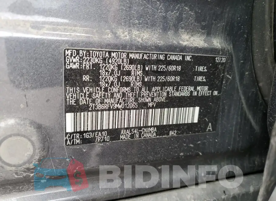 2T3B6RFV9MW012065 Photo# 12