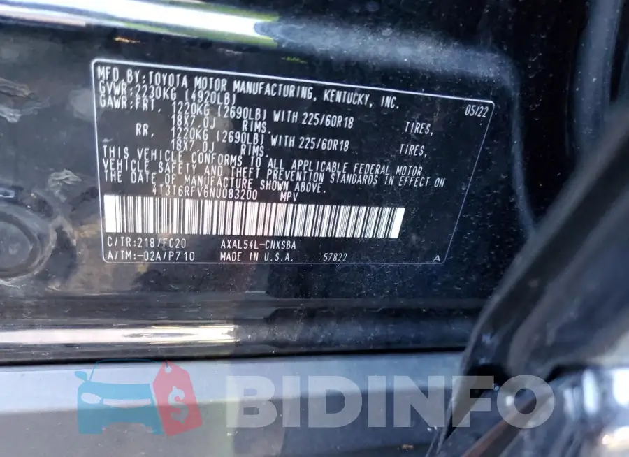 4T3T6RFV6NU083200 Photo# 14