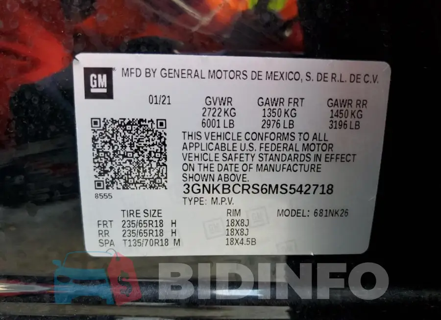 3GNKBCRS6MS542718 Photo# 13