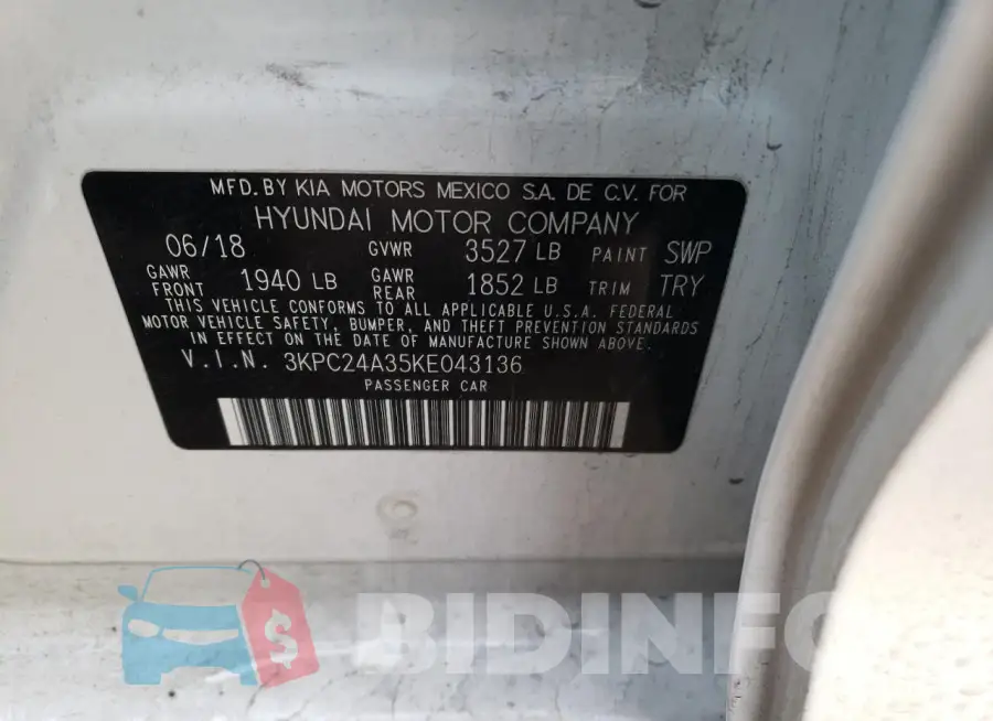 3KPC24A35KE043136 Photo# 12