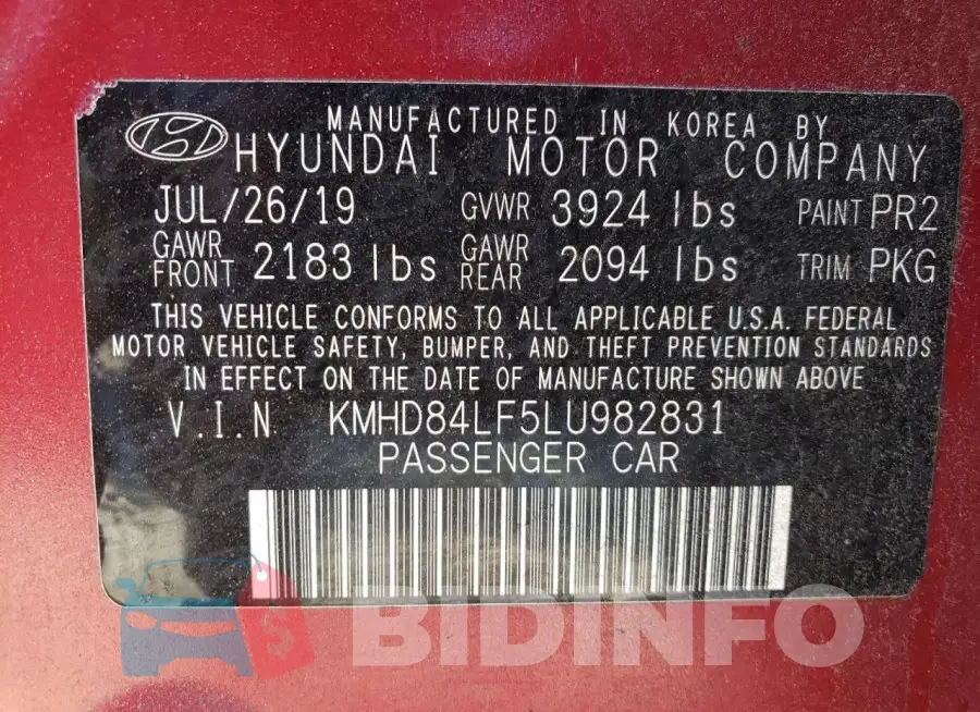 KMHD84LF5LU982831 Photo# 12