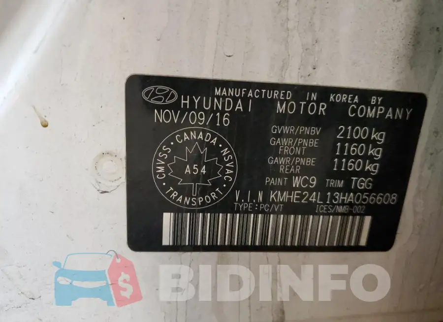 KMHE24L13HA056608 Photo# 12