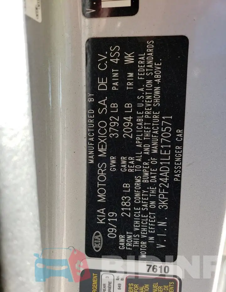 3KPF24AD1LE170571 Photo# 12