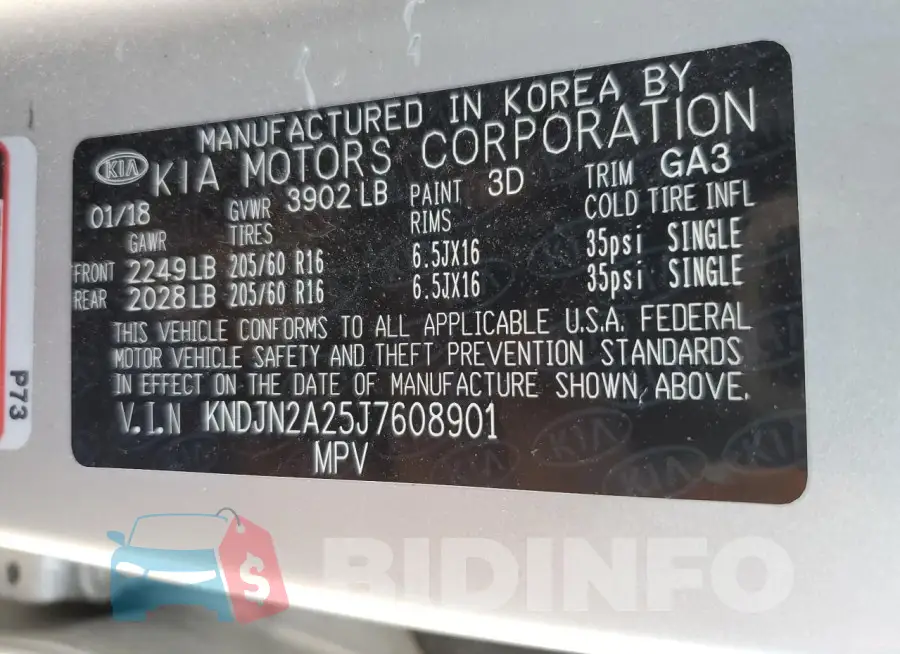 KNDJN2A25J7608901 Photo# 13