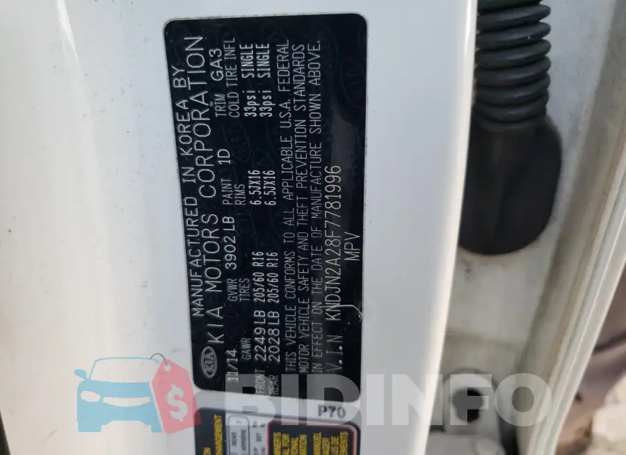 KNDJN2A28F7781996 Photo# 12