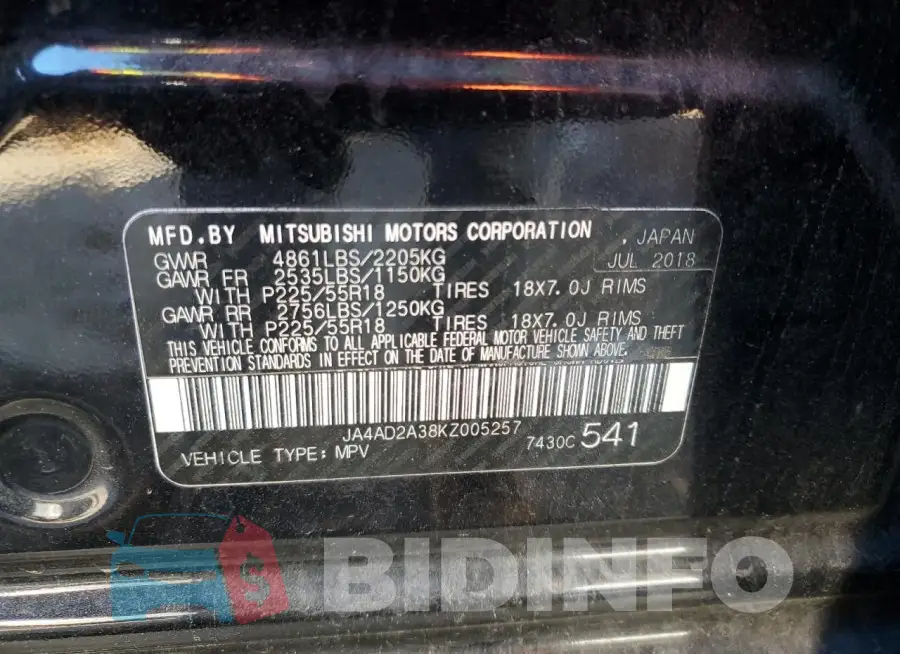 JA4AD2A38KZ005257 Photo# 13