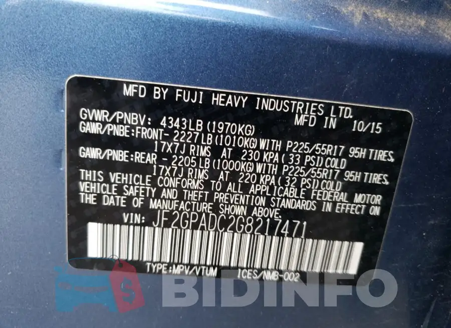 JF2GPADC2G8217471 Photo# 14