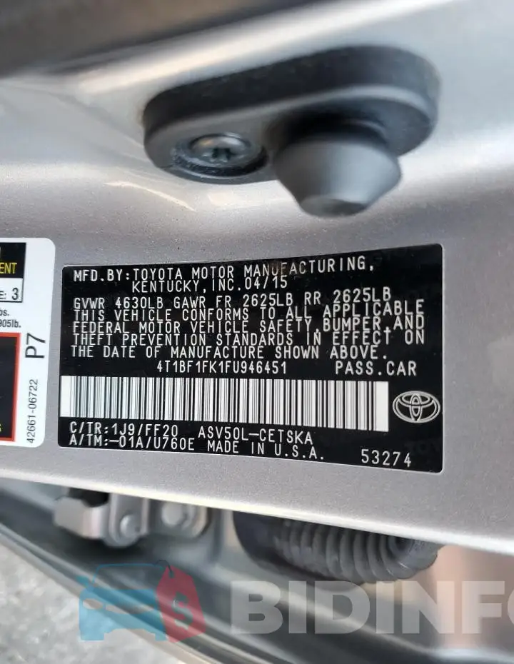 4T1BF1FK1FU946451 Photo# 12