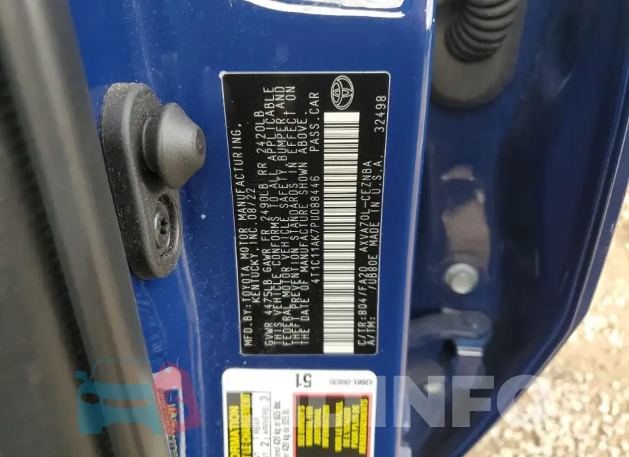 4T1C11AK7PU088446 Photo# 12