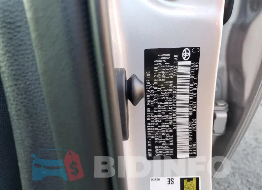 5YFB4MDE7PP020823 Photo# 13