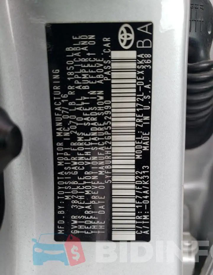 5YFBURHE2GP552990 Photo# 12