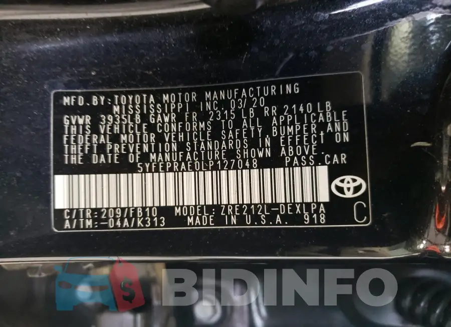 5YFEPRAE0LP127048 Photo# 12