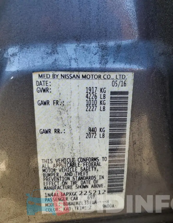 1N4AL3APXGC225212 Photo# 12