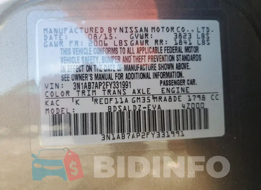 3N1AB7AP2FY331991 Photo# 12