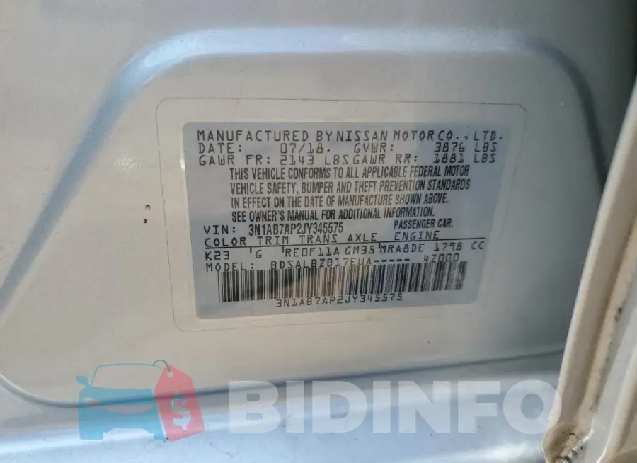 3N1AB7AP2JY345575 Photo# 12