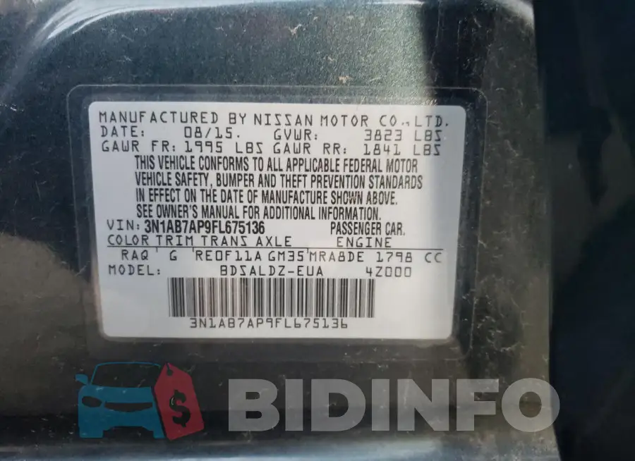 3N1AB7AP9FL675136 Photo# 12