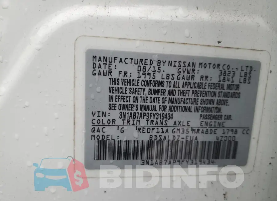 3N1AB7AP9FY319434 Photo# 13