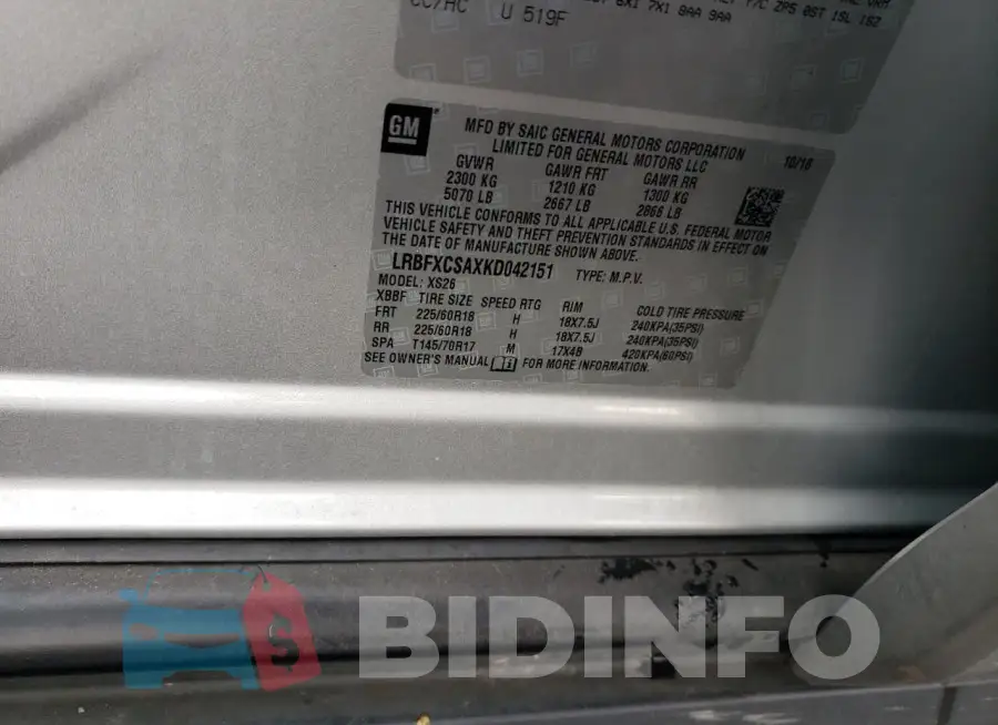 LRBFXCSAXKD042151 Photo# 14
