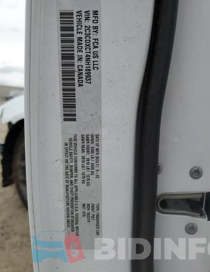 2C3CDXCT4NH189937 Photo# 13