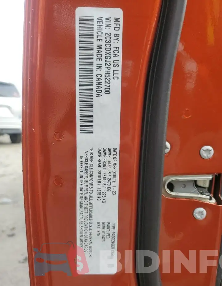 2C3CDXGJ2PH522700 Photo# 13