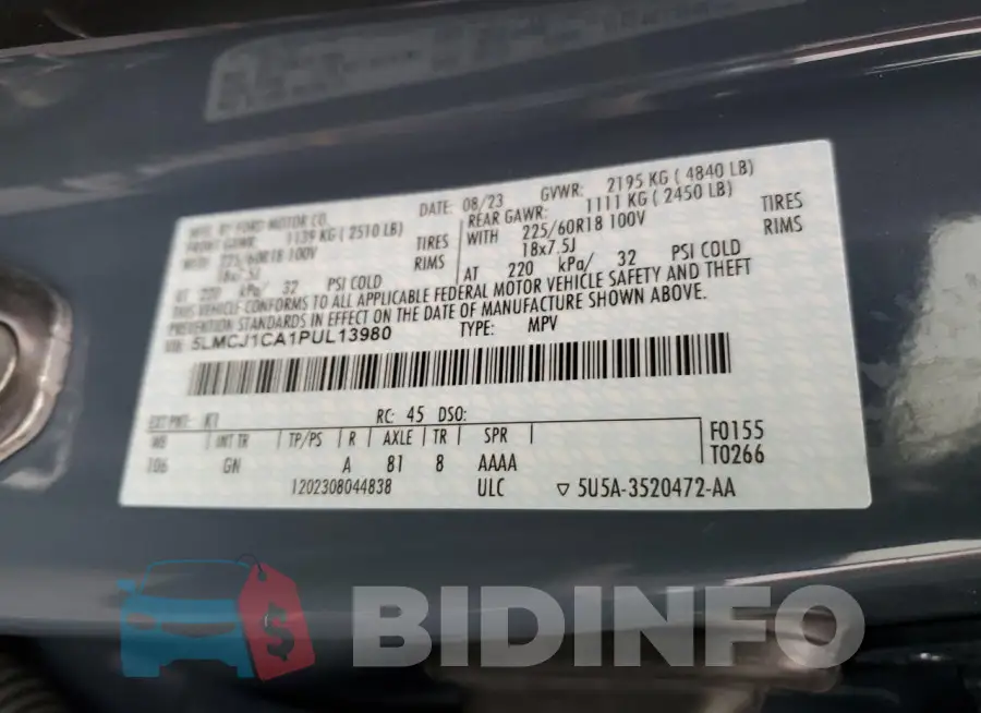 5LMCJ1CA1PUL13980 Photo# 12