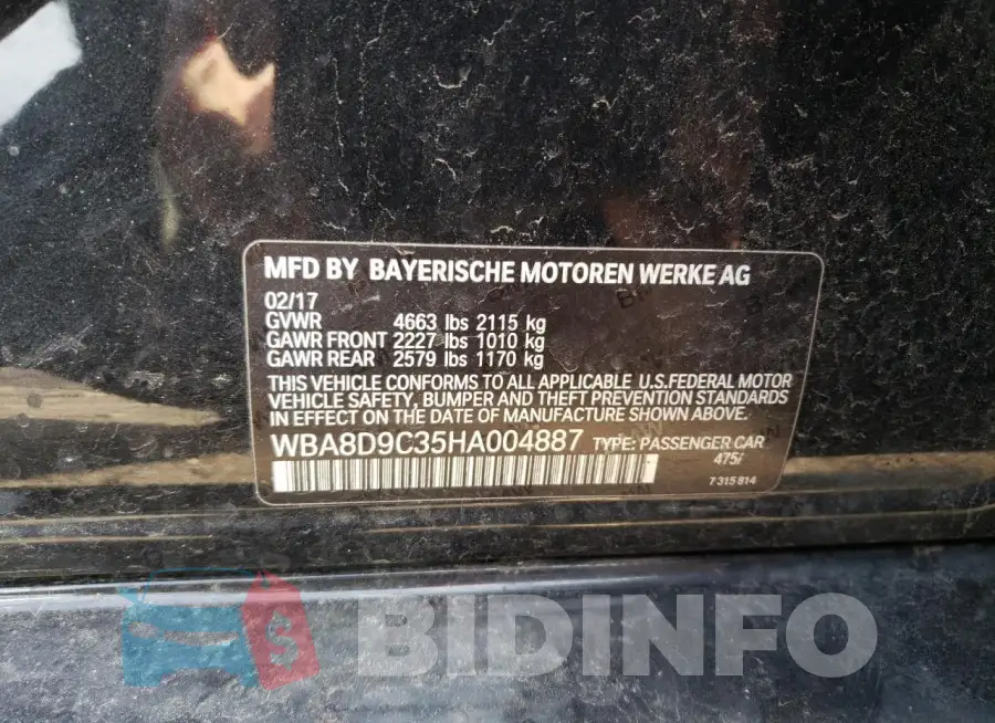 WBA8D9C35HA004887 Photo# 12