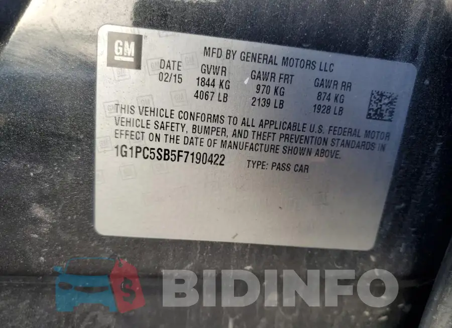 1G1PC5SB5F7190422 Photo# 12