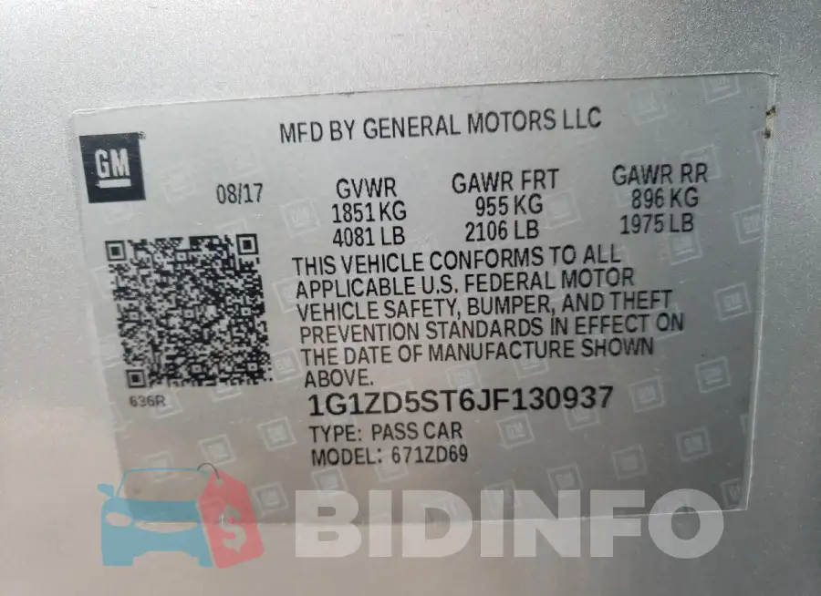 1G1ZD5ST6JF130937 Photo# 12