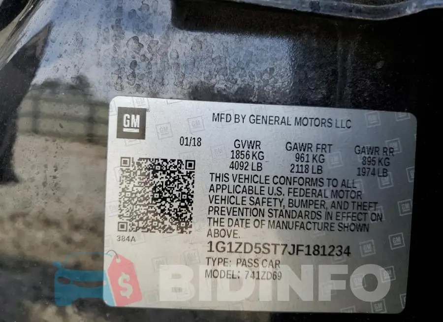 1G1ZD5ST7JF181234 Photo# 12