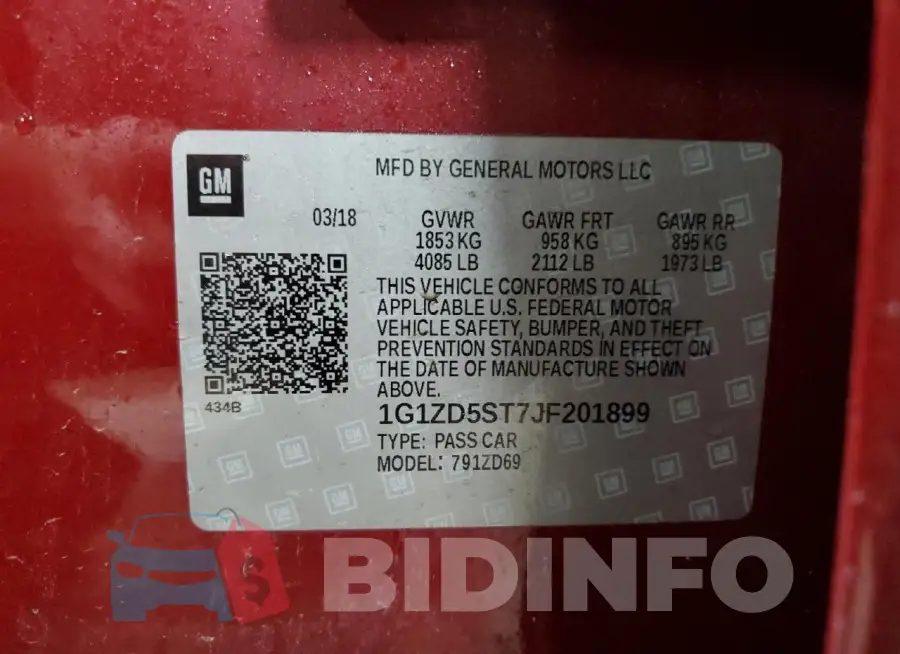 1G1ZD5ST7JF201899 Photo# 12