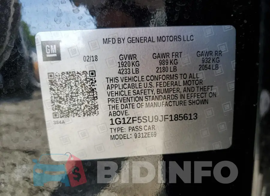 1G1ZF5SU9JF185613 Photo# 13