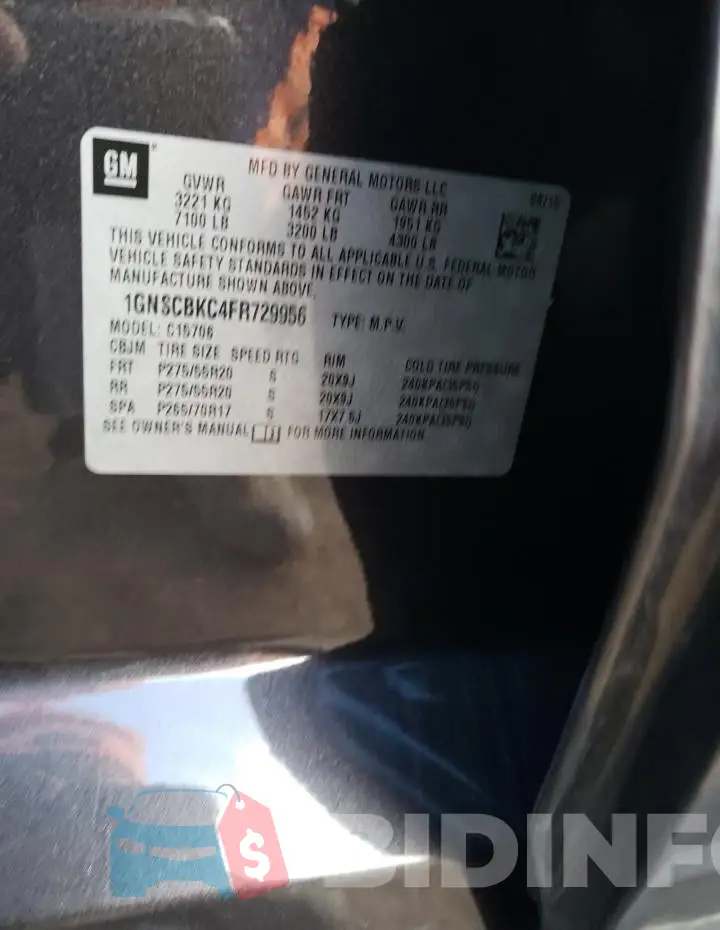 1GNSCBKC4FR729956 Photo# 14