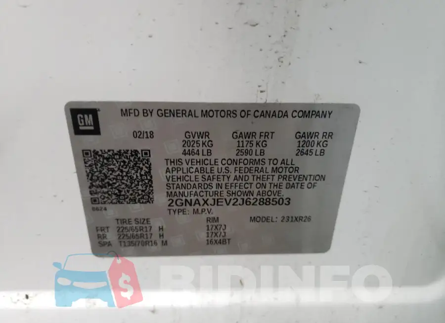 2GNAXJEV2J6288503 Photo# 13