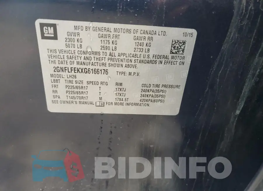 2GNFLFEKXG6166176 Photo# 12