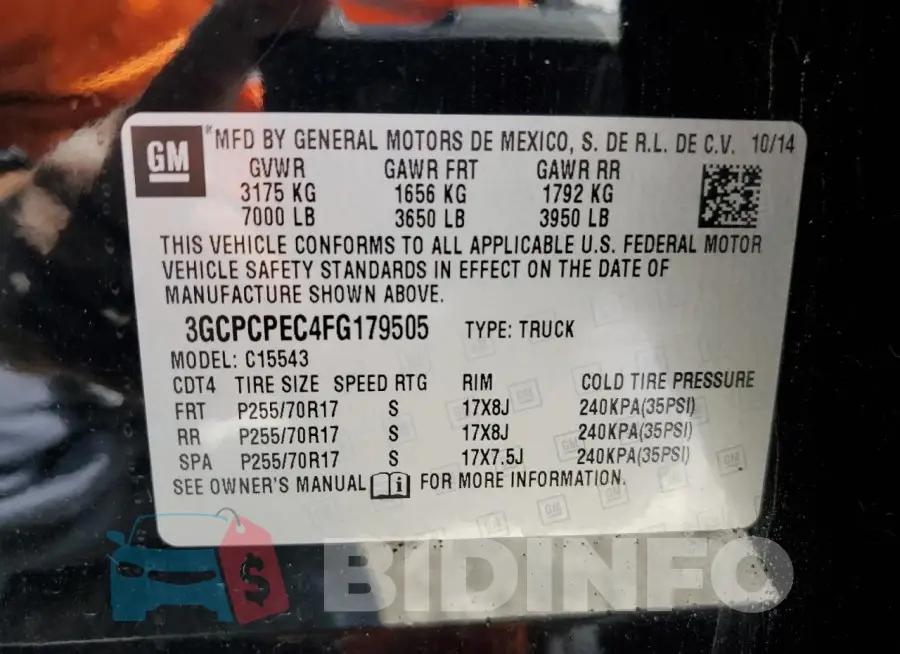 3GCPCPEC4FG179505 Photo# 12