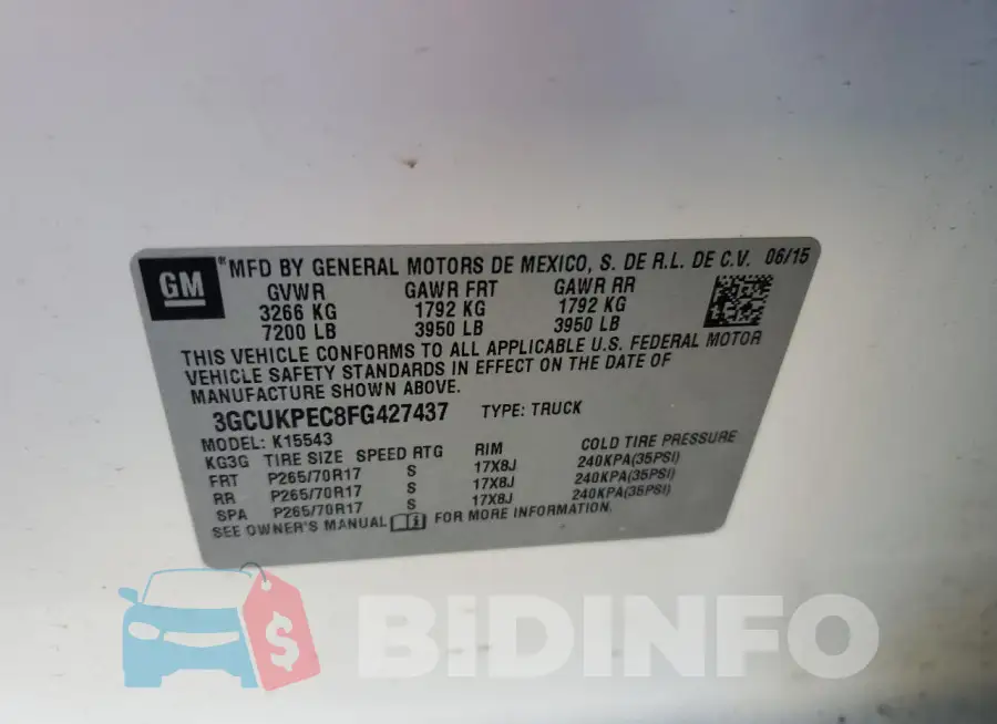 3GCUKPEC8FG427437 Photo# 12