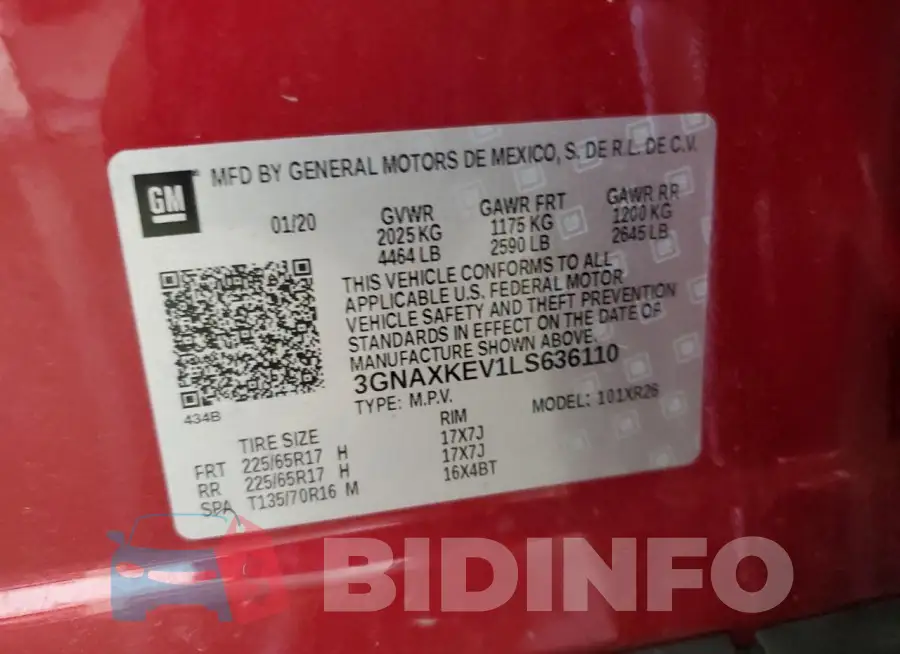 3GNAXKEV1LS636110 Photo# 13
