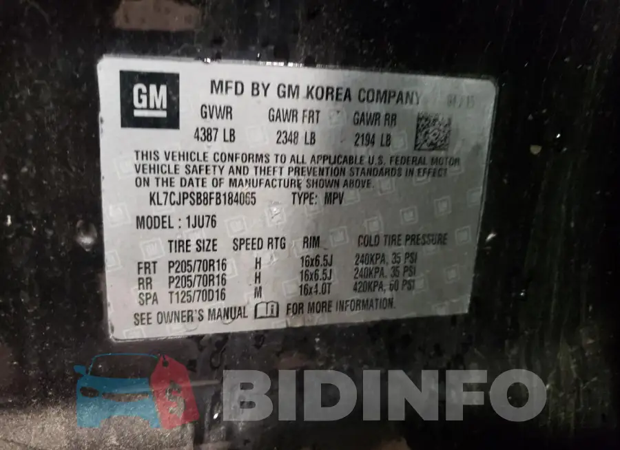 KL7CJPSB8FB184065 Photo# 13